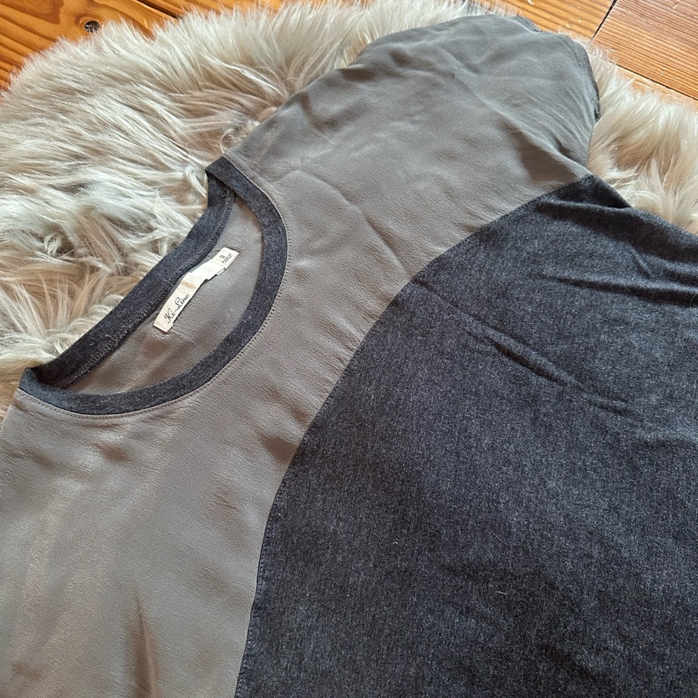 Hi-Line Gray Two-Tone Tee - Picture 3 of 7